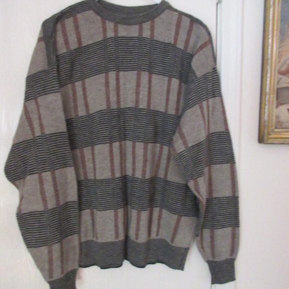 COPY - KNIGHTS BRIDGE FOR MEN Knit Sweater Checks XL - Picture 1 of 4